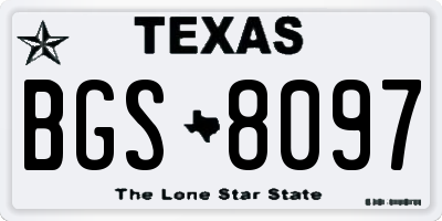 TX license plate BGS8097