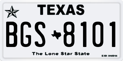 TX license plate BGS8101