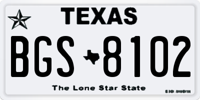 TX license plate BGS8102