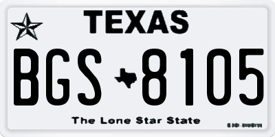 TX license plate BGS8105