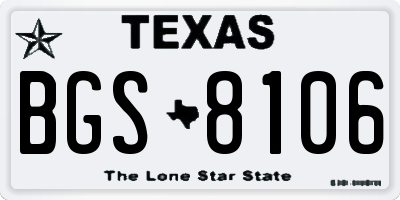 TX license plate BGS8106
