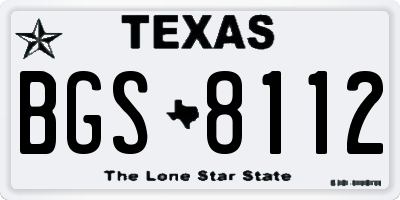 TX license plate BGS8112