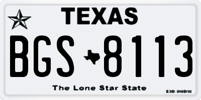 TX license plate BGS8113