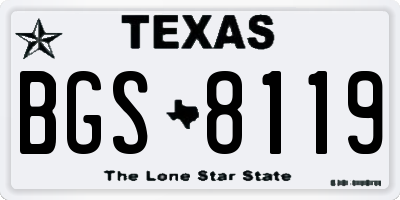 TX license plate BGS8119