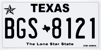 TX license plate BGS8121