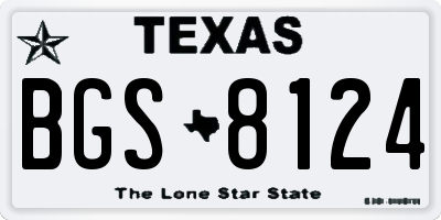 TX license plate BGS8124