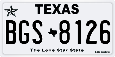 TX license plate BGS8126