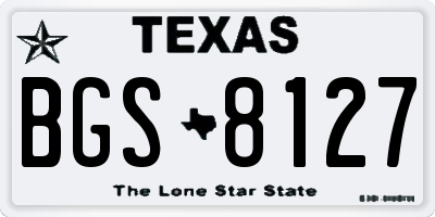 TX license plate BGS8127