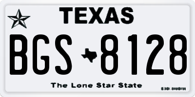 TX license plate BGS8128