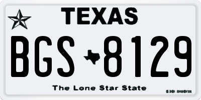 TX license plate BGS8129