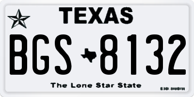 TX license plate BGS8132