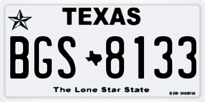 TX license plate BGS8133