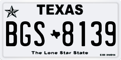 TX license plate BGS8139