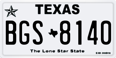TX license plate BGS8140
