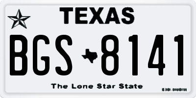 TX license plate BGS8141