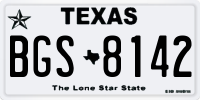 TX license plate BGS8142