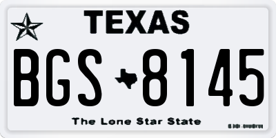 TX license plate BGS8145