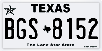 TX license plate BGS8152
