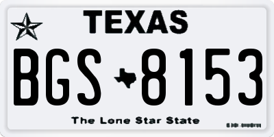 TX license plate BGS8153
