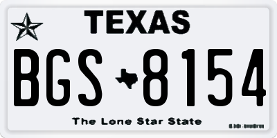 TX license plate BGS8154