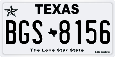 TX license plate BGS8156