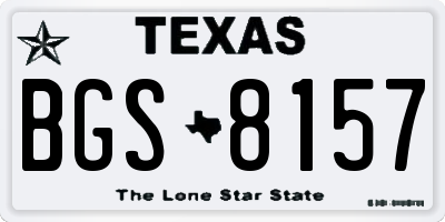 TX license plate BGS8157