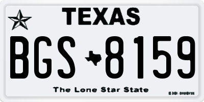 TX license plate BGS8159