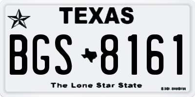 TX license plate BGS8161
