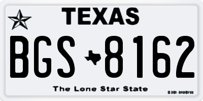 TX license plate BGS8162