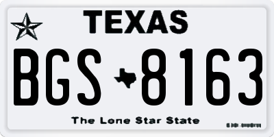 TX license plate BGS8163