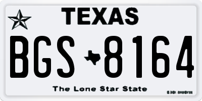 TX license plate BGS8164