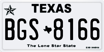 TX license plate BGS8166