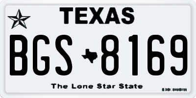 TX license plate BGS8169