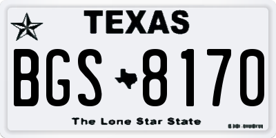 TX license plate BGS8170