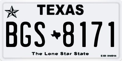 TX license plate BGS8171