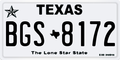TX license plate BGS8172