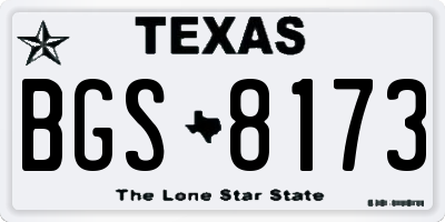 TX license plate BGS8173