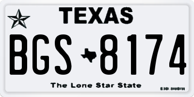 TX license plate BGS8174