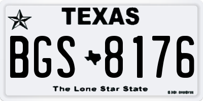 TX license plate BGS8176