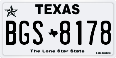 TX license plate BGS8178