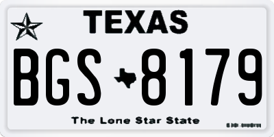 TX license plate BGS8179