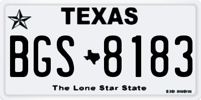 TX license plate BGS8183