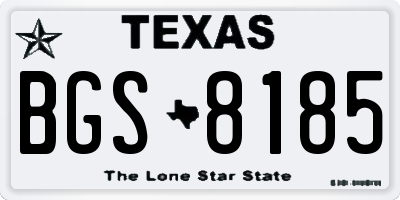 TX license plate BGS8185