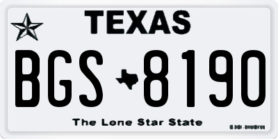 TX license plate BGS8190