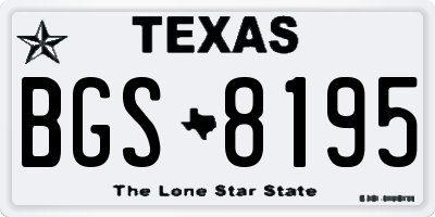TX license plate BGS8195
