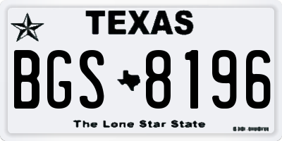 TX license plate BGS8196