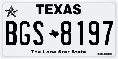 TX license plate BGS8197