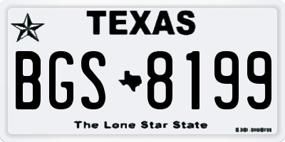 TX license plate BGS8199