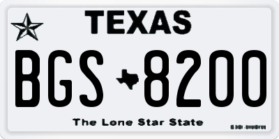 TX license plate BGS8200