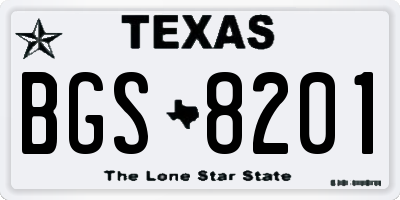 TX license plate BGS8201